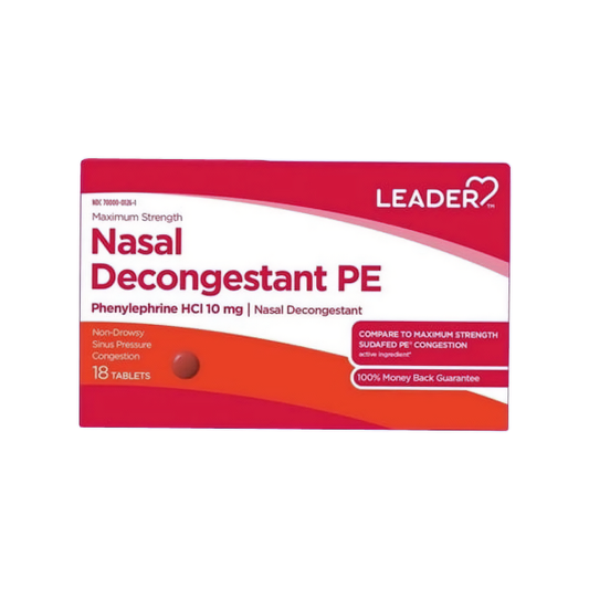 Leader Nasal Decongestant PE 10mg Tablets – 18 Count